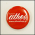 athos（アトス）ロゴ缶バッジ（レッド/赤）
